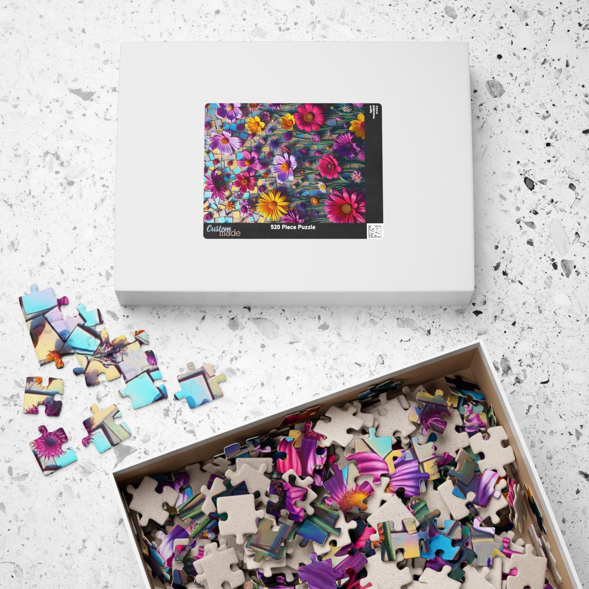 Floral Mosaic Puzzle, 110-1014 Pieces, Flower Jigsaw Game, Relaxing Family Activity, Gift for Puzzle Lovers and Art Enthusiasts, Frameable Puzzle The Puzzle Chest