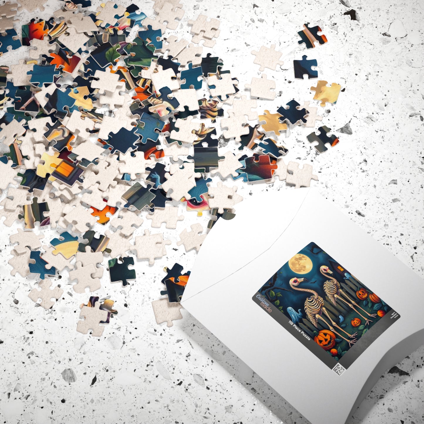 Halloween Skeleton Puzzle - Spooky Flamingo 110, 252, 520, 1014-piece Jigsaw Perfect for Fall Family Fun, Haunted House Decor, Pumpkin Love Puzzle The Puzzle Chest