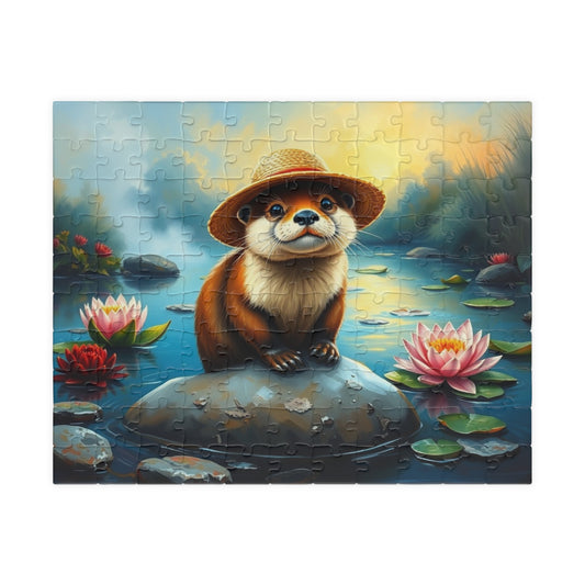 Adorable Otter Jigsaw Puzzle - Perfect for Family Fun, Gift for Nature Lover and Puzzle Enthusiasts, Brain Teaser 110 pcs (Horizontal) Puzzle The Puzzle Chest