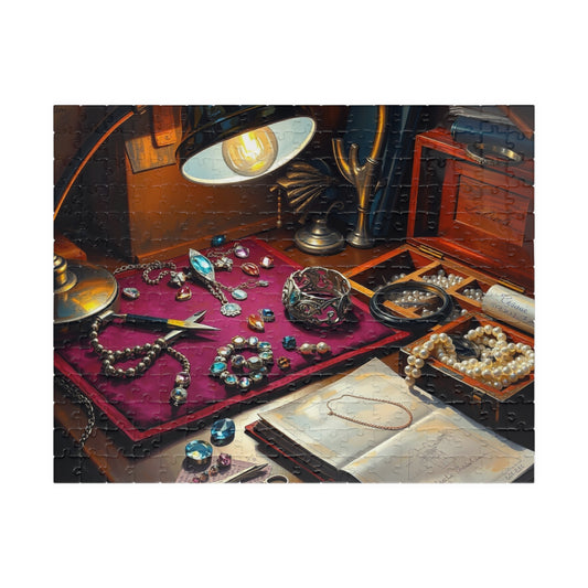 Jewelry Maker Workbench Jigsaw Puzzle, Intricate Beads, Gems and Crafting Scene, Detailed Crafting Table Design, Mindful Hobby, DIY Crafters 252 pcs (Horizontal) Puzzle The Puzzle Chest