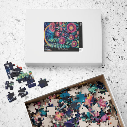 Flower Theme Trippy Puzzle, 110-1014 Piece Glow Garden Jigsaw Puzzle, Challenging Tabletop Game, Adult Entertainment Relaxation Meditation Puzzle The Puzzle Chest