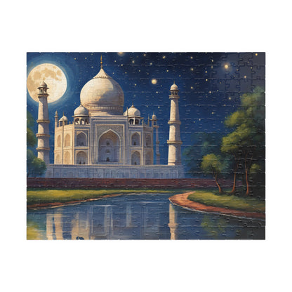 Taj Mahal Night Scene Jigsaw Puzzle, Starry Sky Iconic Landmark Tabletop Game, Family Entertainment Quiet Time Activity, Hobby Puzzle Lover 252 pcs (Horizontal) Puzzle The Puzzle Chest