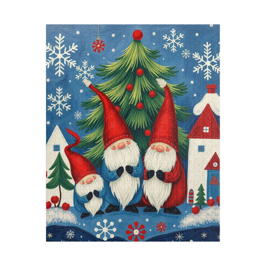 Nordic Christmas Caroling Gnomes – Scandinavian Folk Winter Holiday Jigsaw Puzzle Puzzle The Puzzle Chest
