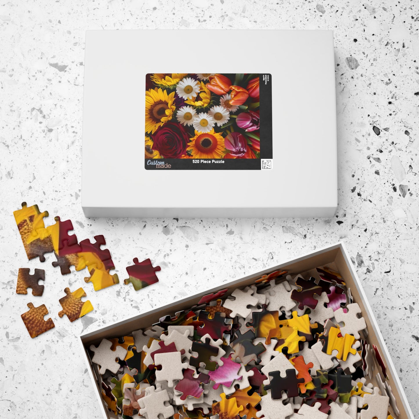 Chaotic Floral Jigsaw Puzzle, Vibrant Flower Collage Art, Gift for Garden Lover and Puzzle Enthusiast, Family Game Night, 110-1014 Piece Puzzle The Puzzle Chest