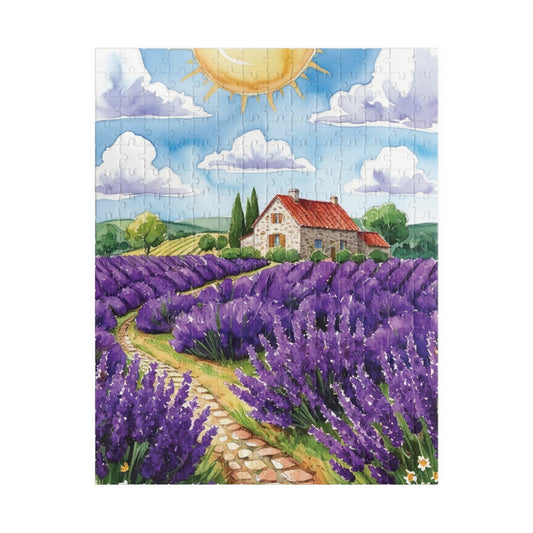 Lavender Field Landscape Puzzle, Relaxing Jigsaw Game for Adults, Mindful Activity, Home Decor Wall Art, Gift Idea for Puzzle Lover, Hobby 252 pcs (Vertical) Puzzle The Puzzle Chest