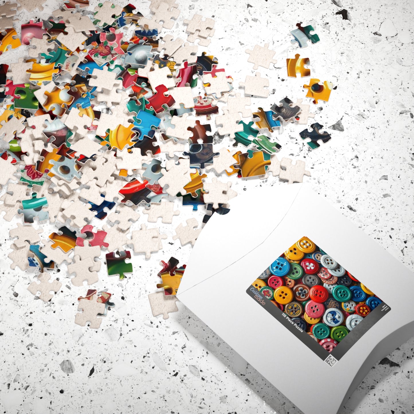 Button Collection Jigsaw Puzzle - Chaotic Collage Design, Fun Family Creative Activity, Puzzle Lover Gift for Friends, Vintage Vibe Brain Teaser Puzzle The Puzzle Chest