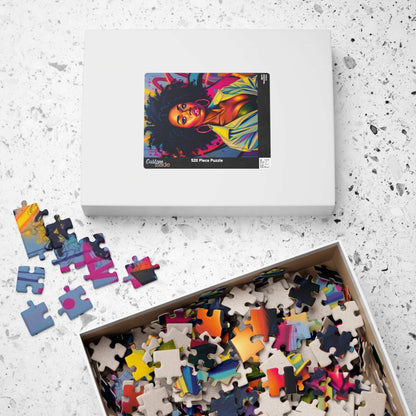 Black Woman Afro Puzzle - Abstract Pop Art Graffiti Background Jigsaw, Afrocentric, Black Art, 110, 252, 520, 1014-piece Puzzle The Puzzle Chest