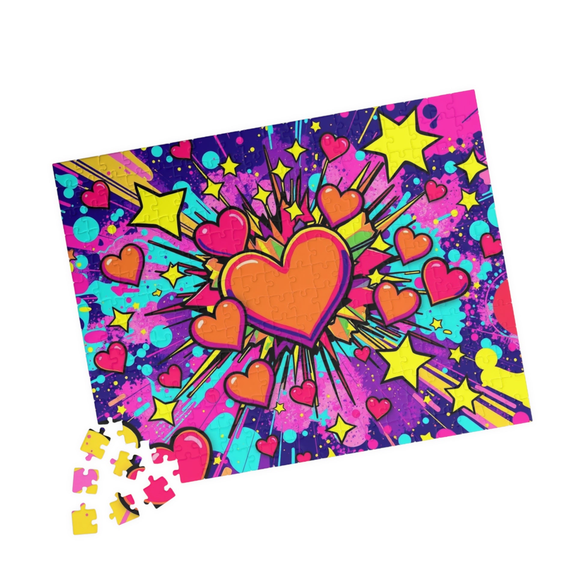 Overlapping Hearts Jigsaw Puzzle for Adults - Pop Art Design, Solo Fun or Family Activity, Puzzle Lover Gift for Friend Birthday Holiday Puzzle The Puzzle Chest