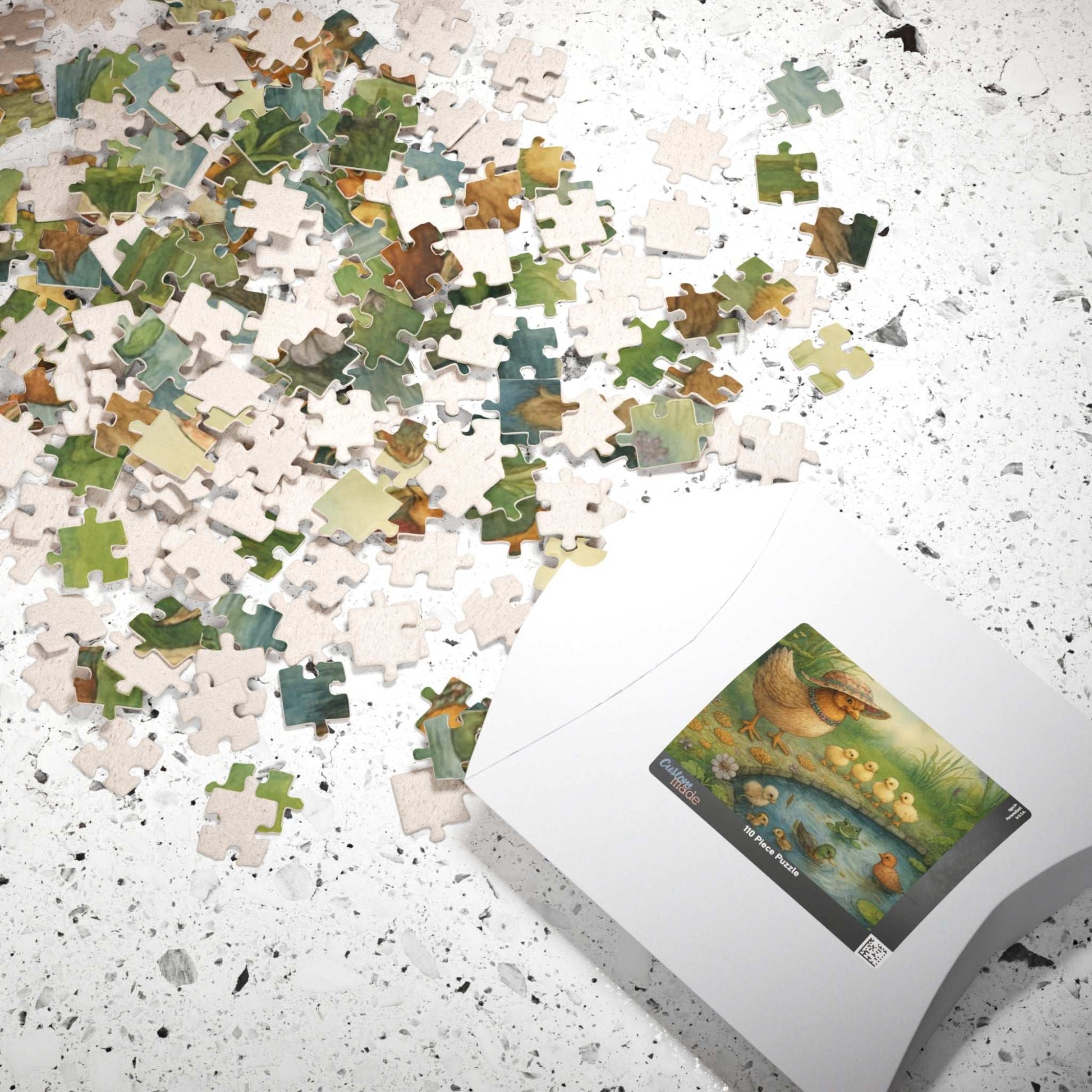 Pondside Adventure Jigsaw Puzzle - Charming Chicken Family Farmyard Nature Theme Gift for Friends, Family Game Night, Solo Fun, Animal Lover Puzzle The Puzzle Chest