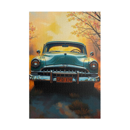 Fall Vintage Car Puzzle - 110, 252, 520, 1014-piece, Nostalgic Autumn Jigsaw for Car Lovers, Gift for Father's Day, Family Game Night 1014 pcs (Vertical) Puzzle The Puzzle Chest