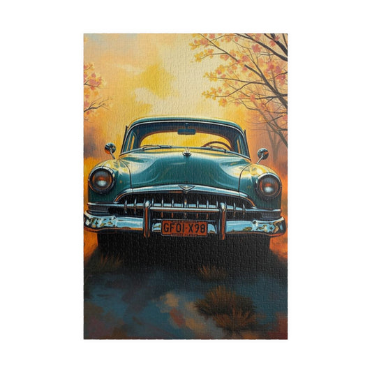 Fall Vintage Car Puzzle - 110, 252, 520, 1014-piece, Nostalgic Autumn Jigsaw for Car Lovers, Gift for Father's Day, Family Game Night 1014 pcs (Vertical) Puzzle The Puzzle Chest