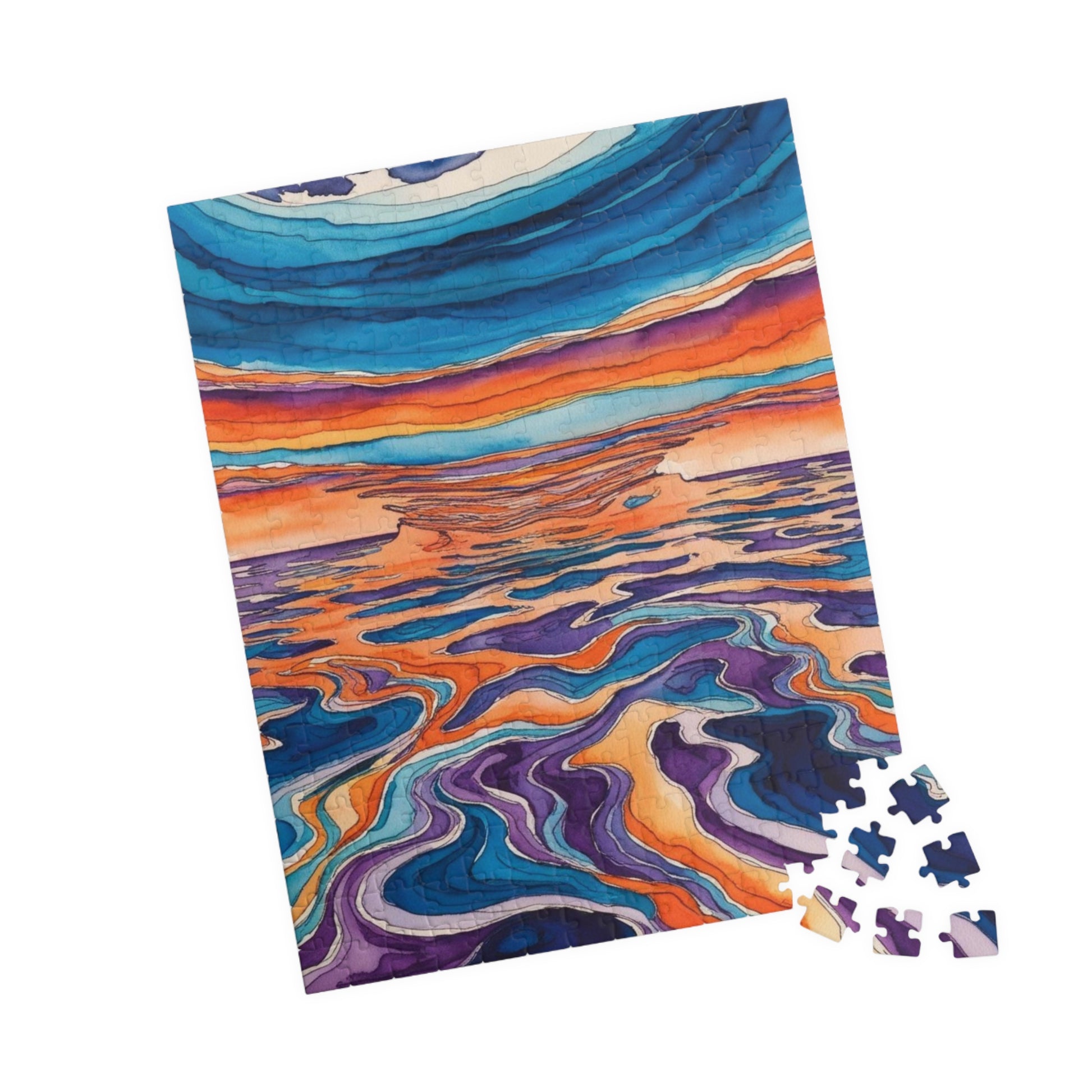 Dreamlike Surrealist Puzzle, Blended Ocean and Sky Jigsaw Game, Modern Abstract Art Puzzle The Puzzle Chest