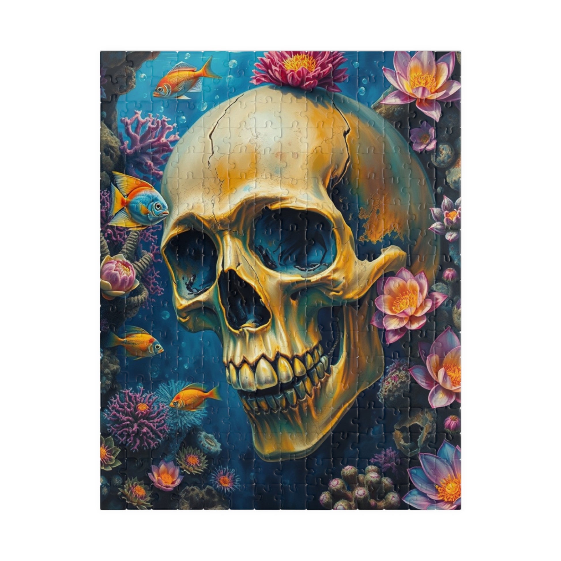 Skull Ocean Puzzle, Unique Skull Artwork, 110-1014 Piece Gothic Adult Jigsaw Game, Gift for Puzzle Enthusiast, Perfect Home Entertainment 252 pcs (Vertical) Puzzle The Puzzle Chest