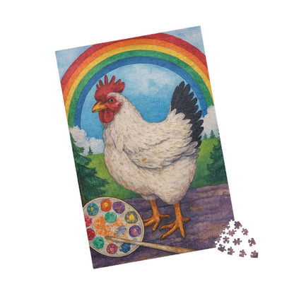 Creative Clucks Jigsaw Puzzle - Rainbow Chicken Artist 1014 pcs (Vertical) Puzzle The Puzzle Chest