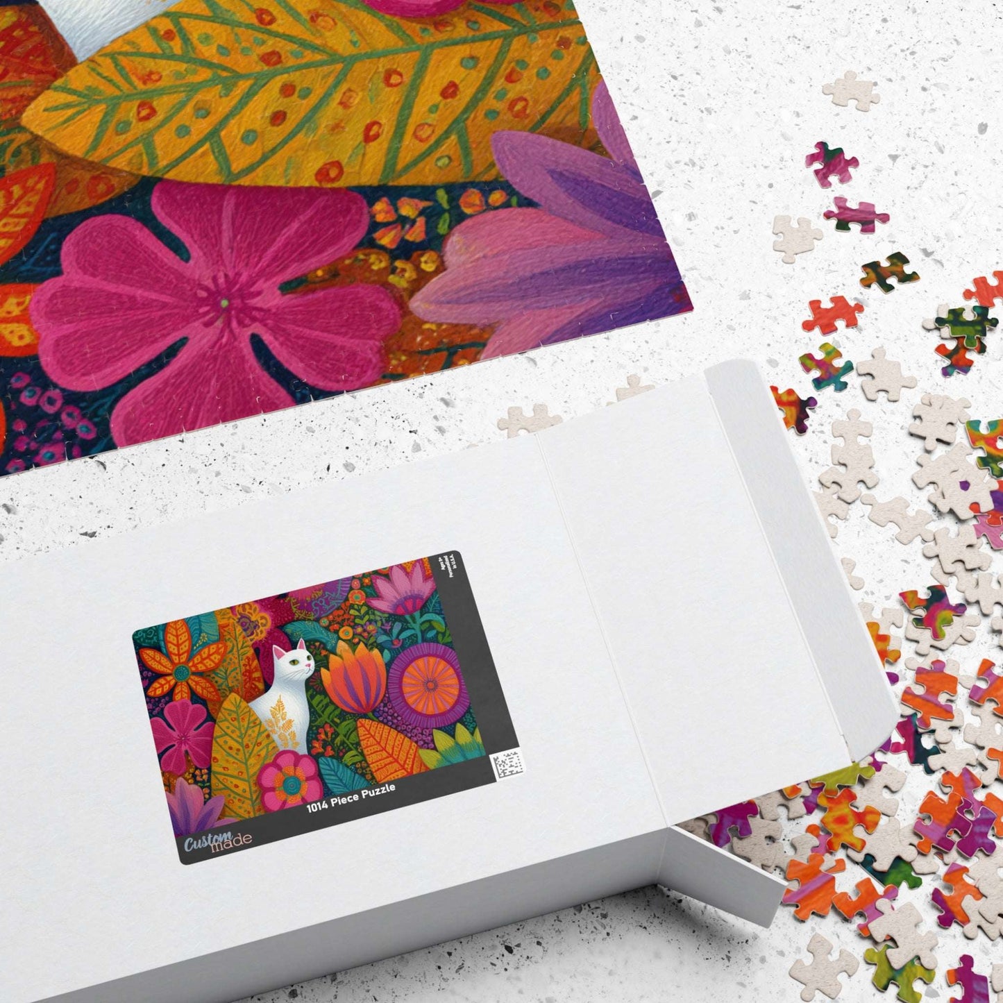 Cat Among the Flowers – Garden Cat Jigsaw Puzzle, Animal Theme Fauvist Flower Art Puzzle, Cartoonish Puzzle The Puzzle Chest