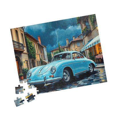 Classic Car Puzzle - Pastel Blue 1955 Vintage Vehicle Jigsaw Game Puzzle The Puzzle Chest