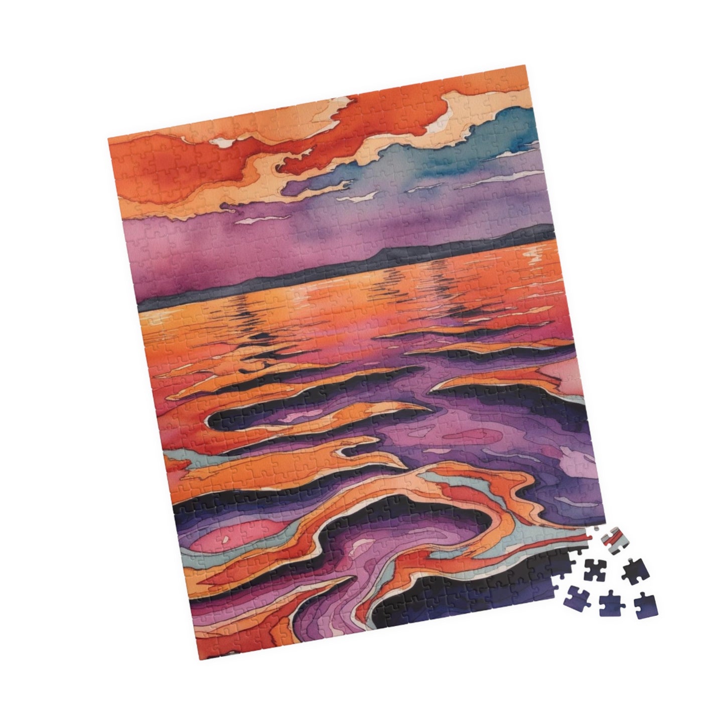 Surrealist Abstract Puzzle, Melting Horizon Modern Art Jigsaw Game Puzzle The Puzzle Chest