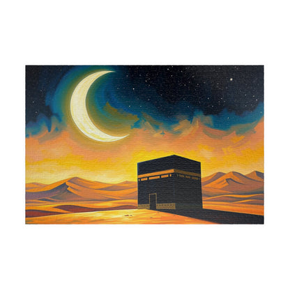 Islamic Jigsaw Puzzle - Kaaba Desert Oasis | Perfect for Family Game, Gift for Friend Muslim, Relaxation Home Entertainment, or Celebrations