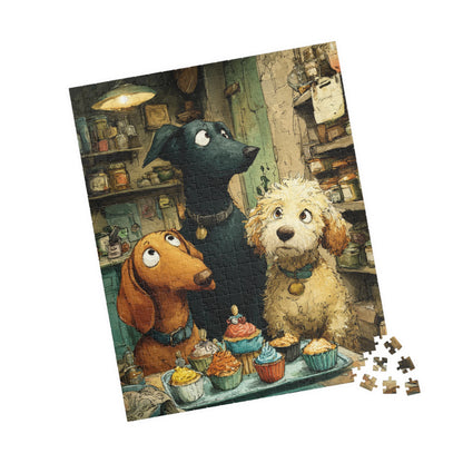 Whimsical Pet Puzzle - Cute Dog Friends, Baking Animal Themed Game for Family Night, Gift for Animal Lover, Indoor Activity 520 pcs (Vertical) Puzzle The Puzzle Chest
