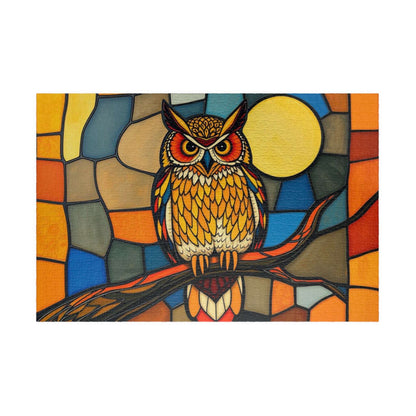 Moonlit Owl Puzzle - Stained Glass Style, 110-1014 Piece Jigsaw for Fun Adult Activity, Gift for Family, Home Entertainment, Mindful Game 1014 pcs (Horizontal) Puzzle The Puzzle Chest