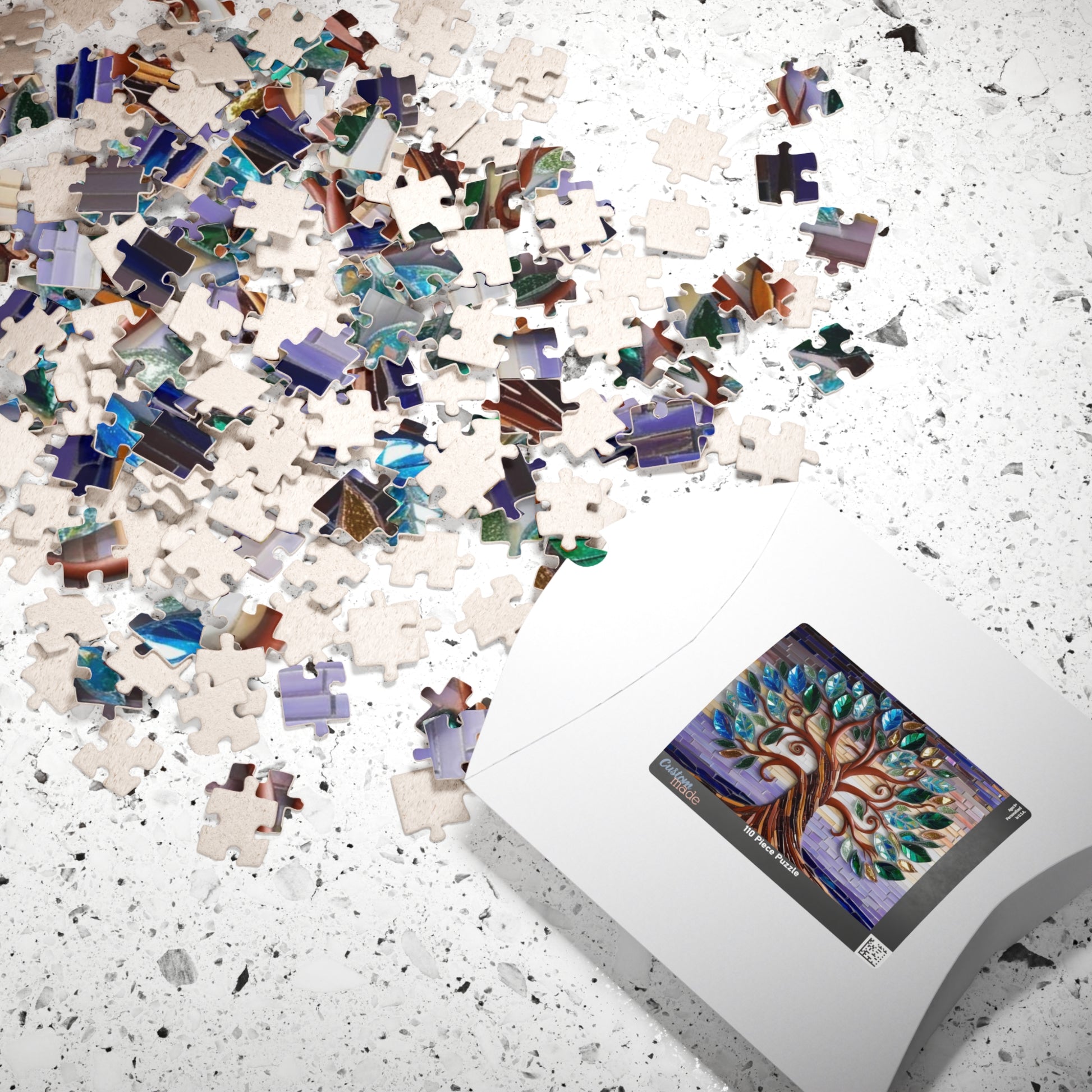 Tree of Life Mosaic Jigsaw Puzzle, Artistic Game for Puzzle Enthusiasts, Mindfulness Activity, Relaxation Gift, Stained Glass Art Home Decor Puzzle The Puzzle Chest