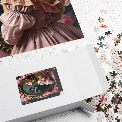 Dark Romance Gothic Puzzle, Victorian Woman and Floral Mirror Transformation Scene, Fantasy Fairytale Jigsaw Game for Adults, Unique Gift Puzzle The Puzzle Chest