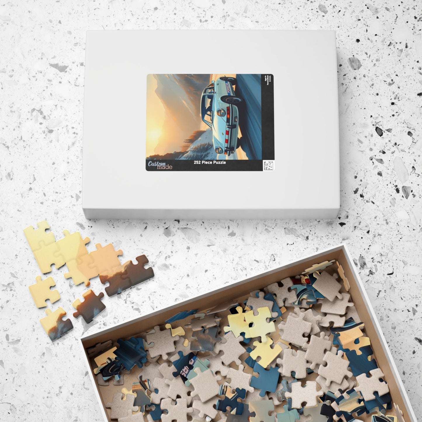 Vintage Auto Puzzle - Classic 1973 Porsche Jigsaw Game, Car Enthusiast Gift Retro Automotive, Relaxing Fun Family Activity, Brain Teaser