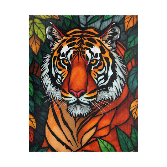 Tiger Art Puzzle - Colorful Wildlife Jigsaw for Nature and Animal Lovers, Gift for Friends and Family, Fun Indoor Activity 520 pcs (Vertical) Puzzle The Puzzle Chest