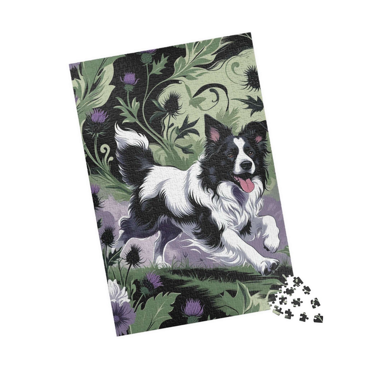 Vintage Border Collie Jigsaw Puzzle, 110 252 520 1014-Piece, Brain Teaser, Gift for Dog Lover Puzzle Enthusiast, Quiet Home Entertainment Puzzle The Puzzle Chest