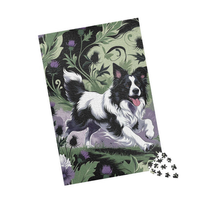 Vintage Border Collie Jigsaw Puzzle, 110 252 520 1014-Piece, Brain Teaser, Gift for Dog Lover Puzzle Enthusiast, Quiet Home Entertainment Puzzle The Puzzle Chest