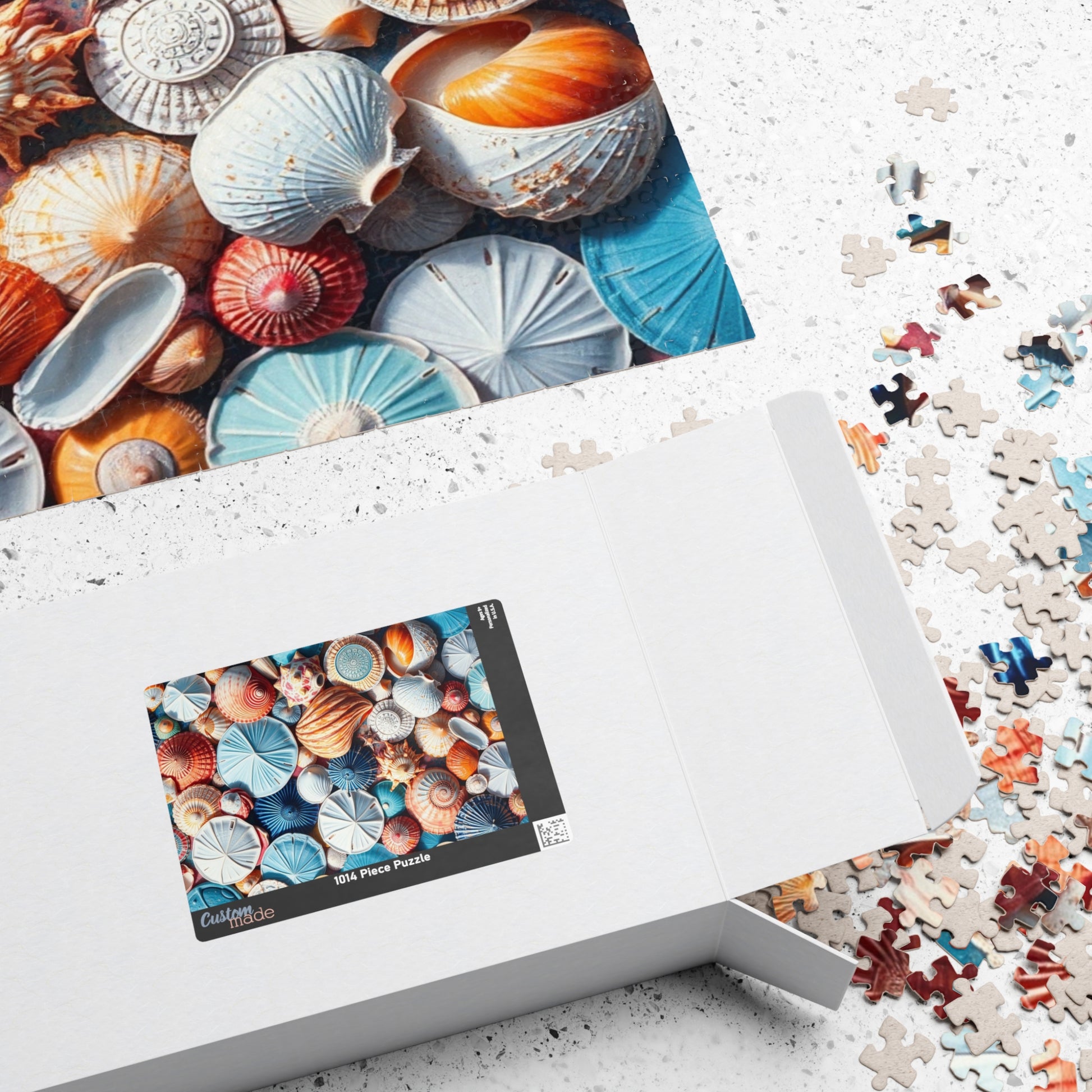 Seashell Collage Puzzle - 110/252/520/1014 Pieces, Marine Decor, Ocean Lover and Puzzle Enthusiast Gift, Family Fun, Beach-Themed Activity Puzzle The Puzzle Chest