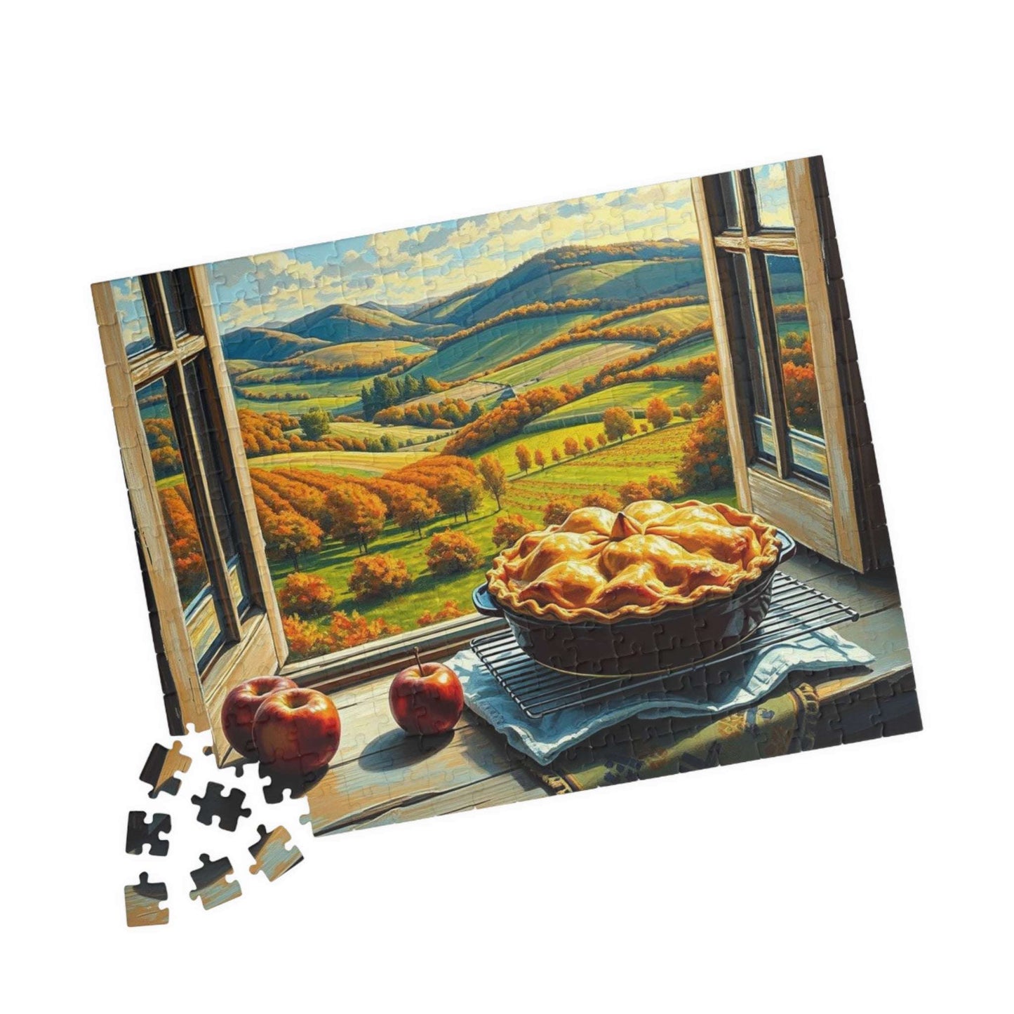 Autumn Landscape Puzzle - Food Jigsaw, Cozy Home Entertainment, Family Game Night Activity, Gift for Puzzle Lovers and Foodies, Fall Decor Puzzle The Puzzle Chest