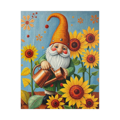 Nordic Gnome Gardening Sunflowers – Scandinavian Folk Garden Jigsaw Puzzle Puzzle The Puzzle Chest
