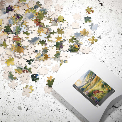 Serene Landscape Puzzle, Deer Grazing in Wildflower Field Jigsaw Game, Gift for Nature Lover, Family Night Mindfulness Activity Brain Teaser Puzzle The Puzzle Chest