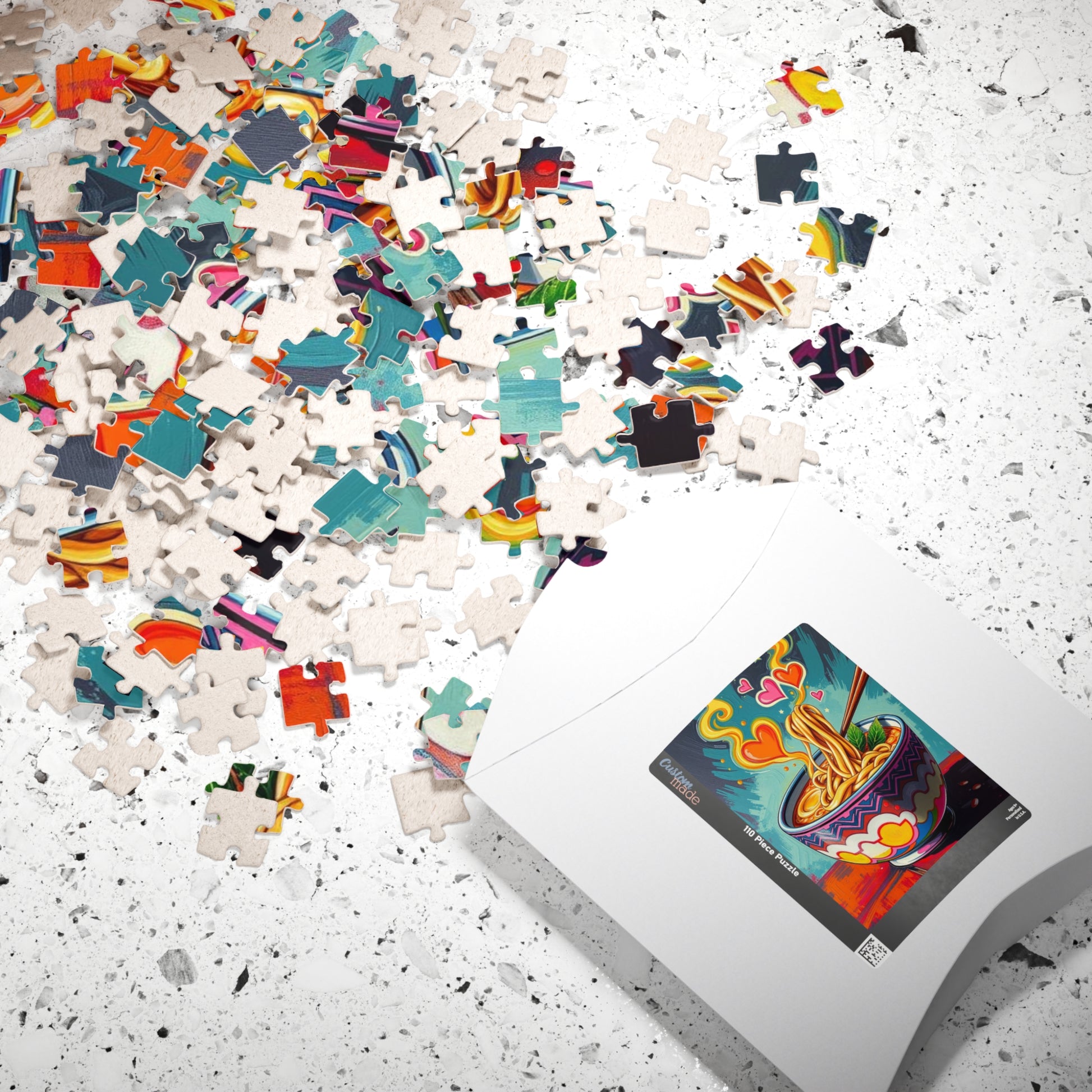 Noodle Bowl Puzzle - Pop Art Jigsaw Game, Colorful Food Art, Fun Family Activity, Creative Gift for Foodies, Cozy Night In, 110-1014 Pieces Puzzle The Puzzle Chest
