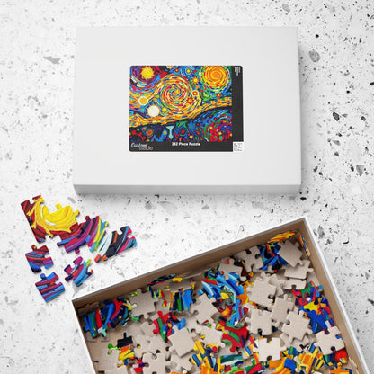 Colorful Artistic Puzzle for Adult, Vibrant Starry Night Design, Abstract Jigsaw Game Puzzle The Puzzle Chest