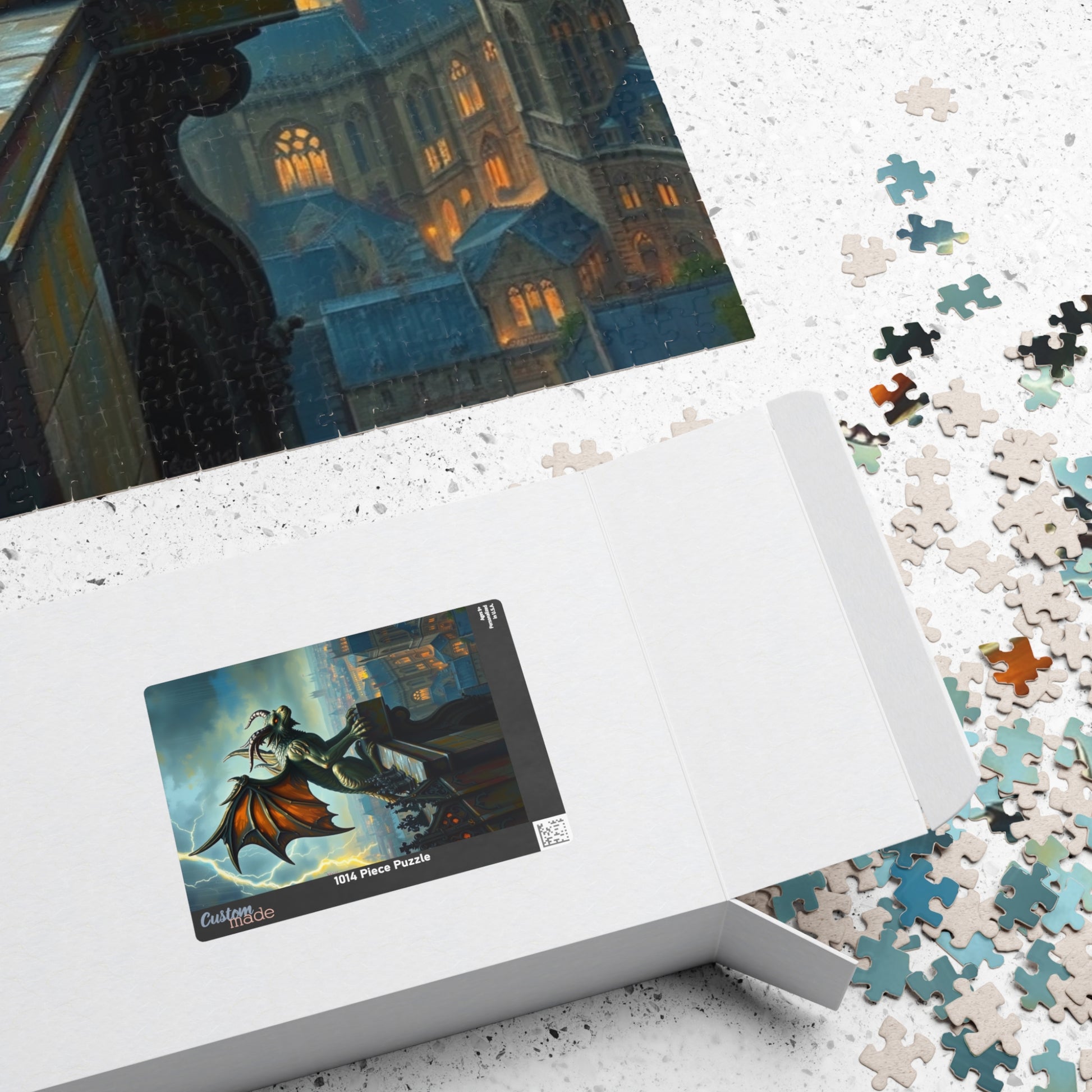 Mythical Creature Jigsaw Puzzle - Gothic Gargoyle Design, Fantasy Home Decor, Gift for Puzzle Lovers, Halloween Activities Brain Teaser Puzzle The Puzzle Chest