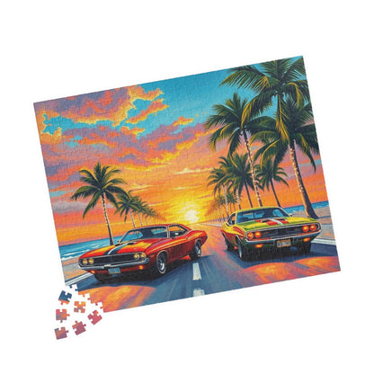 Vintage Car Puzzle: Retro Sunset Vibes, Nostalgic Holiday Birthday Gift for Friend Puzzle Lover, Family Fun Activity, Mindful Home Entertainment Puzzle The Puzzle Chest