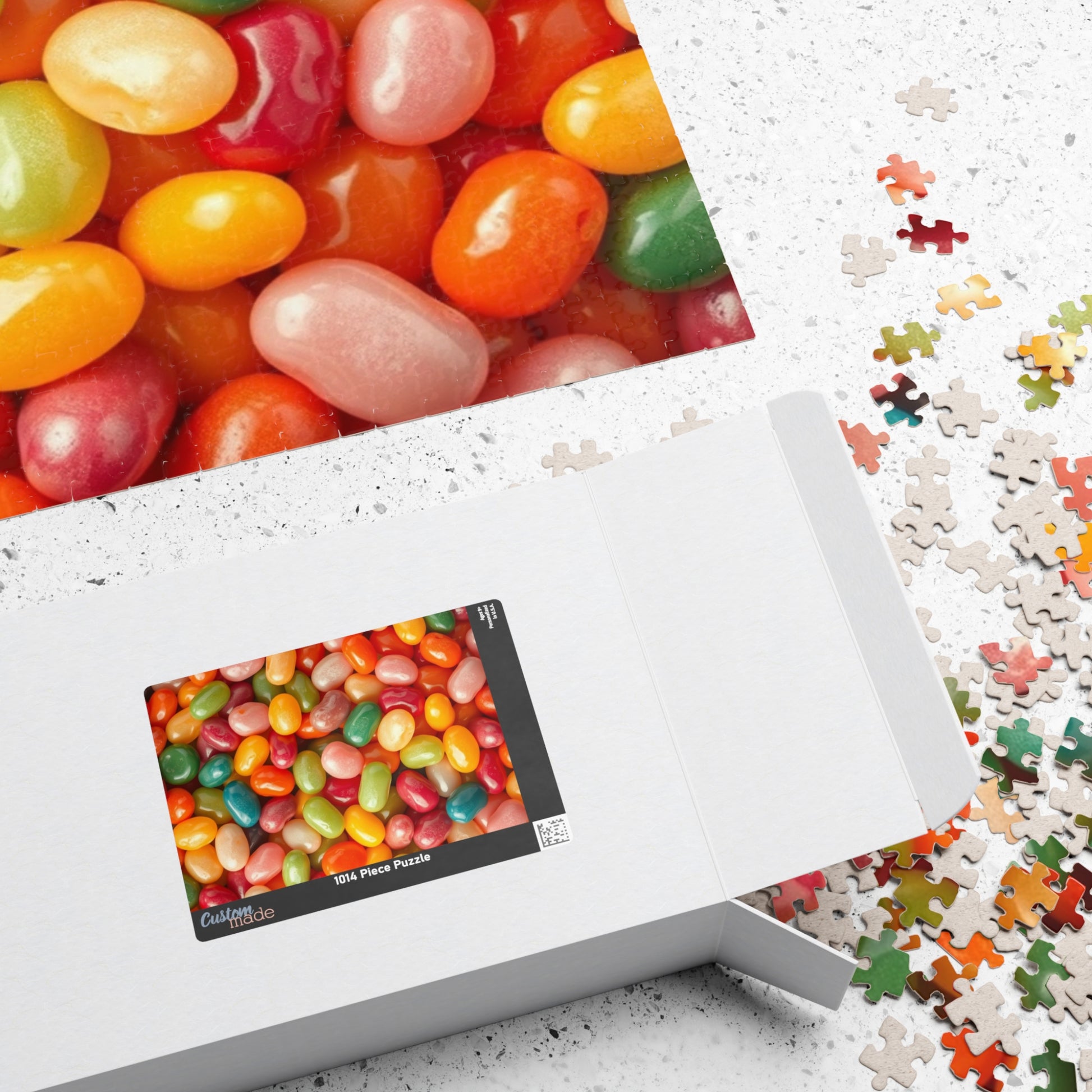 Chaotic Jelly Beans Puzzle, Vibrant Sweets-Themed Jigsaw, Bright Colorful Food Collage, Family Activity, Quiet Pastime, Foodie Puzzle Lover Puzzle The Puzzle Chest