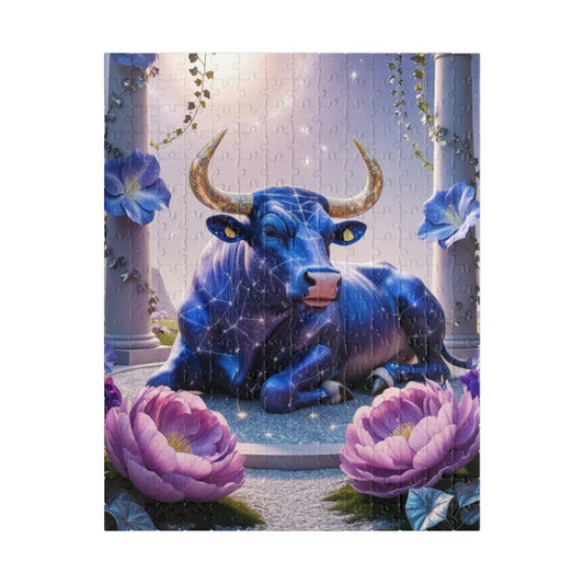 Celestial Bull Puzzle, Cosmic Taurus Zodiac Symbol Jigsaw Game, Home Entertainment, Perfect Gift for Puzzle Astrology Lover, Meditation 252 pcs (Vertical) Puzzle The Puzzle Chest