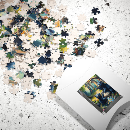 Nature-Inspired Bear Puzzle, Fun Family Activity, Animal Wildlife Themed Gift, Jigsaw Fun, Mindful Moments Puzzle The Puzzle Chest