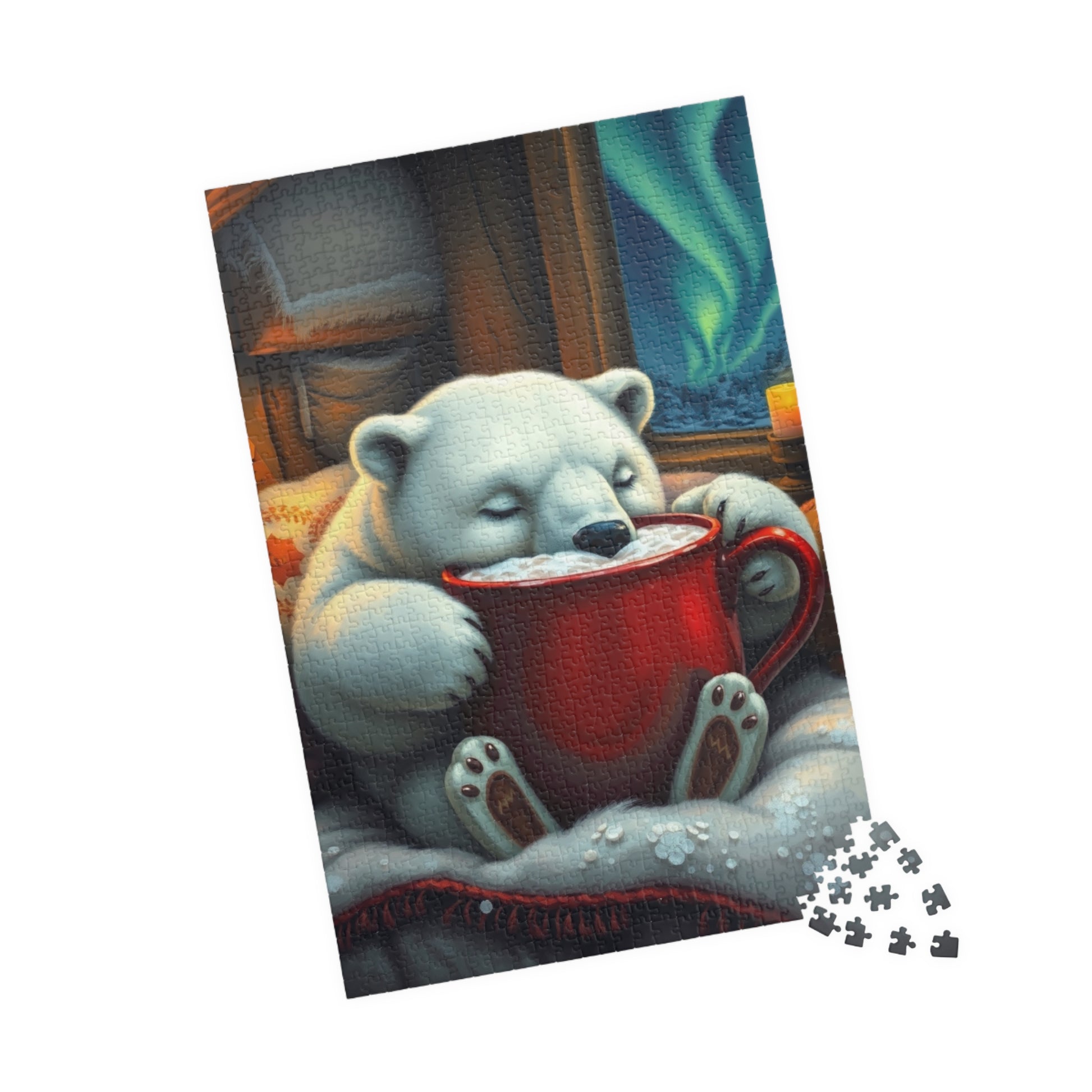 Cozy Polar Bear Jigsaw Puzzle, Winter Vibes Home Entertainment, Fun Family Game, Gift for Adult Puzzle Lovers, Holiday Activity for Animal Lover Puzzle The Puzzle Chest