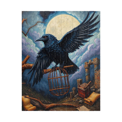 Midnight Messenger - Mystical Raven Puzzle, 110, 252, 520-piece Gothic Jigsaw Game for Family Game Night, Bird Lover Gift for Friends