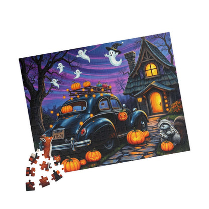 Moonlit Pumpkin Ride Jigsaw Puzzle - Halloween Theme, Spooky Fall Solo or Family Game with Ghosts and Pumpkins, Holiday Gift for Friends Puzzle The Puzzle Chest