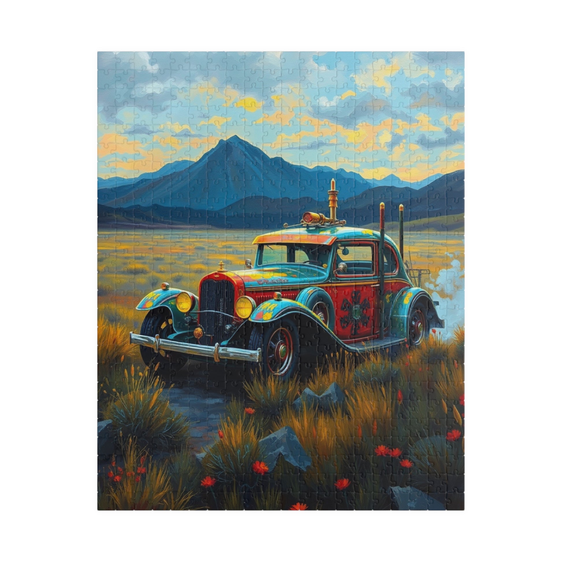 Vintage Steampunk Car Puzzle, Nostalgic Jigsaw Game for Adults, Gift for Car Lovers Puzzle Fanatics, Family Game Night Activity 520 pcs (Vertical) Puzzle The Puzzle Chest
