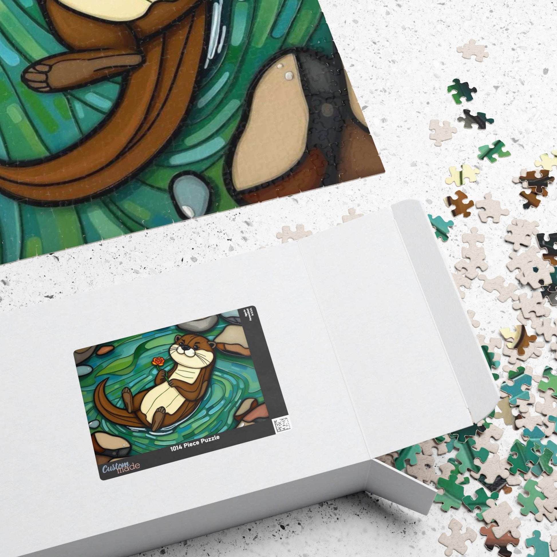 River Serenity Otter Puzzle - 110-1014 Piece Cute Wildlife Animal Jigsaw Game for Fun Family Activity, Unique Gift Idea, Creative Challenge Puzzle The Puzzle Chest
