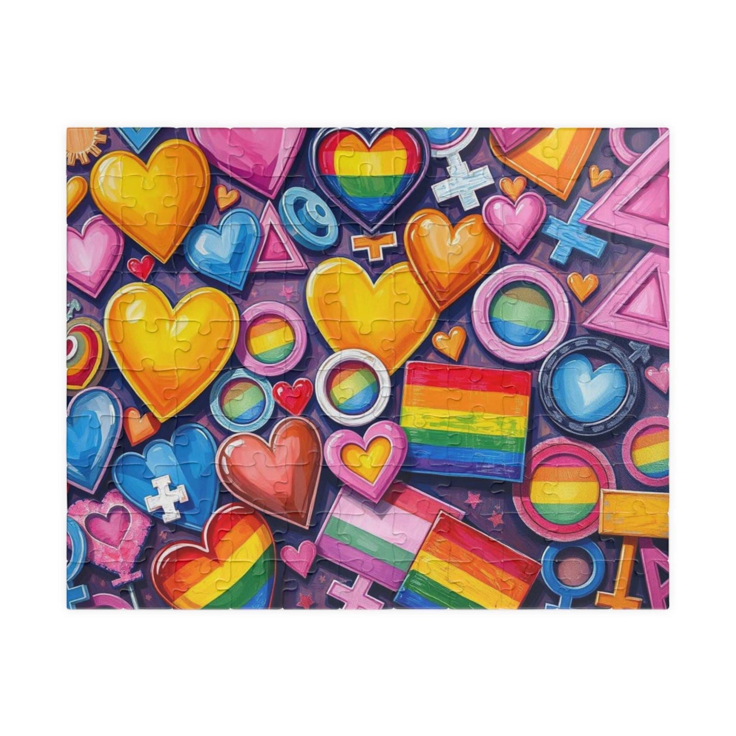 Rainbow Pride Puzzle Jigsaw Game - 110 252 520 1014-piece, Fun for Family Game Night, LGBTQ+ Celebration, Gift for Anyone Who Loves Puzzles 110 pcs (Horizontal) Puzzle The Puzzle Chest