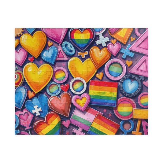 Rainbow Pride Puzzle Jigsaw Game - 110 252 520 1014-piece, Fun for Family Game Night, LGBTQ+ Celebration, Gift for Anyone Who Loves Puzzles 110 pcs (Horizontal) Puzzle The Puzzle Chest