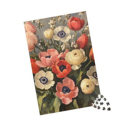 Vintage Anemone and Ranunculus Floral Puzzle 110-1014-piece | Botanical Jigsaw