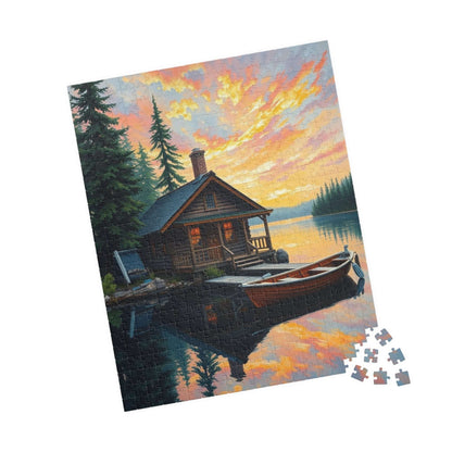 Serene Lakeside Cabin Puzzle | Perfect for Nature Lovers, Family Game Night, Cozy Evenings, Gifts and Home Decor Puzzle The Puzzle Chest